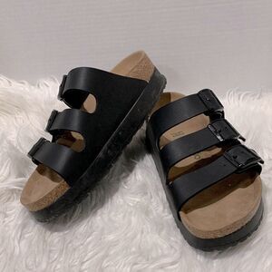 PAPILLIO Florida Vegan Flex Platform Black Sandals Men’s 9 Women’s 11